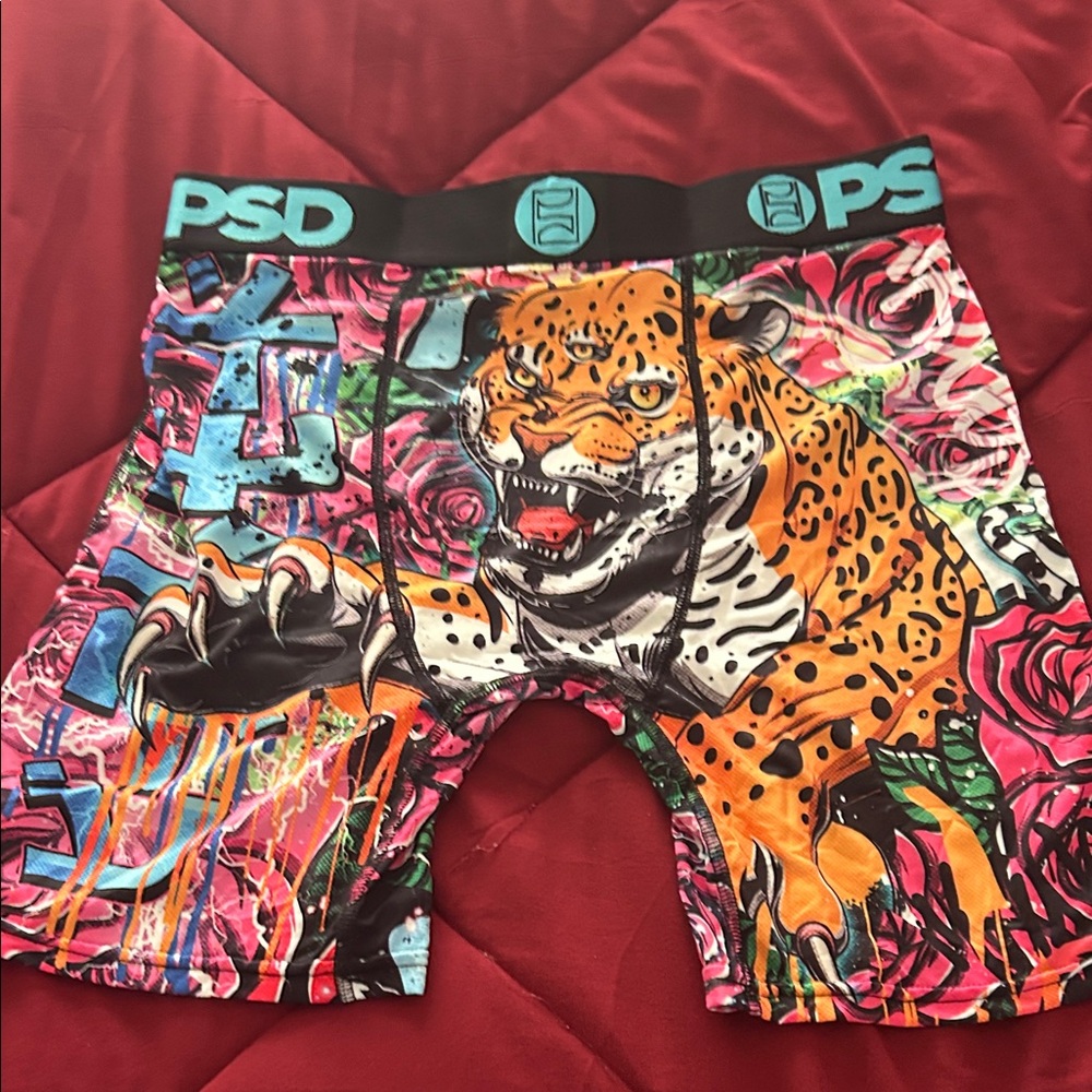 PSD Multicolor Leopard Graphic Boxer Briefs large new